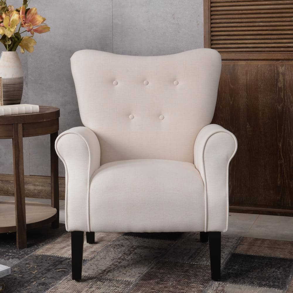 Modern accent chair roll arm-Cream Cream-1CAA - The Home Depot