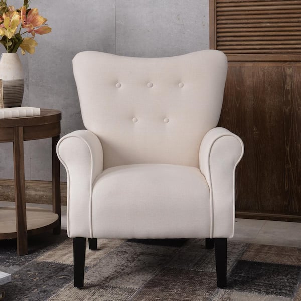Unbranded Modern accent chair roll arm-Cream