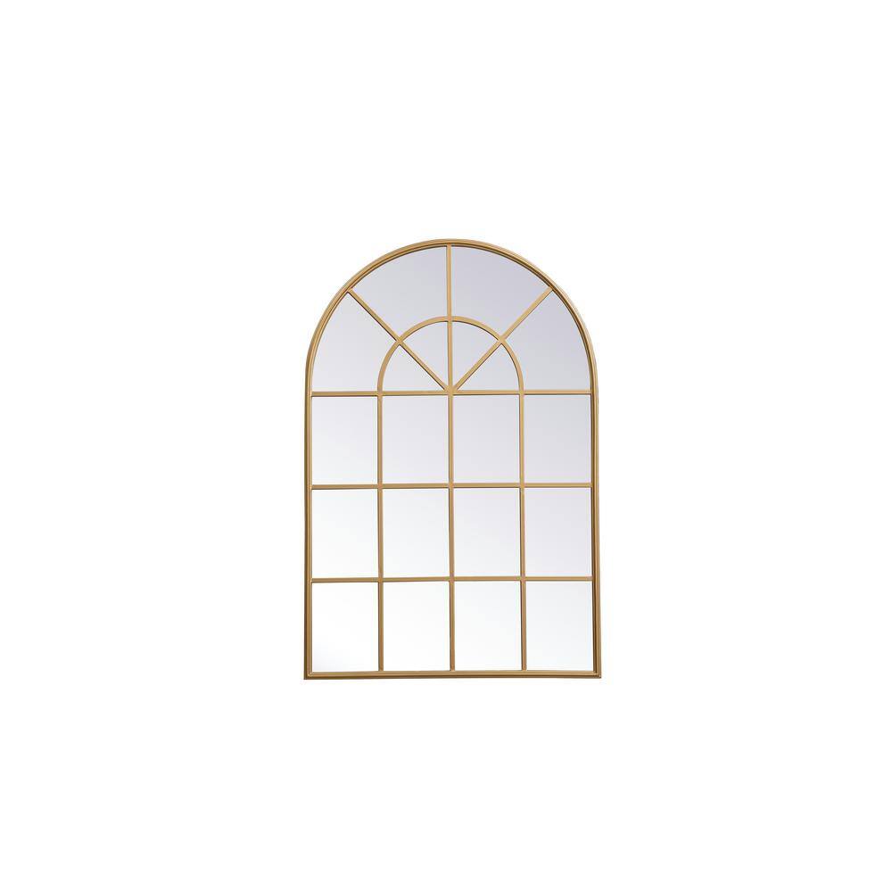 Large Irregular Brass Contemporary Mirror (47.25 in. H x 31.5 in. W)