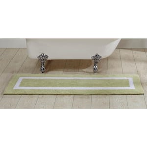 Hotel Collection Sage/White 20 in. x 60 in. 100% Cotton Bath Rug