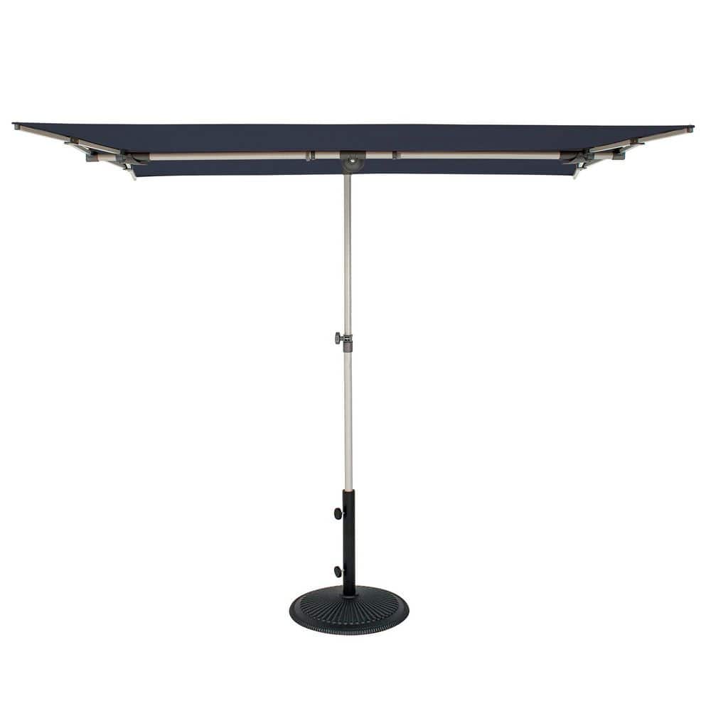 Capri 4.95 ft. x 6.93 ft. Aluminum Frame Rectangle Patio Umbrella with Tilt and Protective Cover in Navy for Balcony price history on PriceWatchPro
