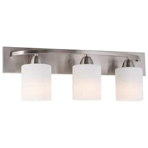 Claremont 24 in. 3-Lights Brushed Nickel Modern Bathroom Vanity Light