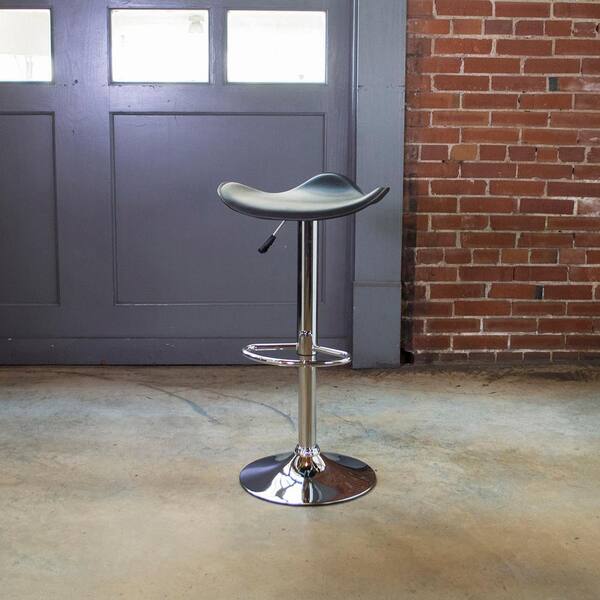 adjustable height chrome swivel cushioned bar stool