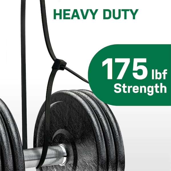 Commercial Electric - 36in Heavy Duty  175lb Tensile Strength UL 21S Rated Cable Zip Ties 15 Pack Natural (White)