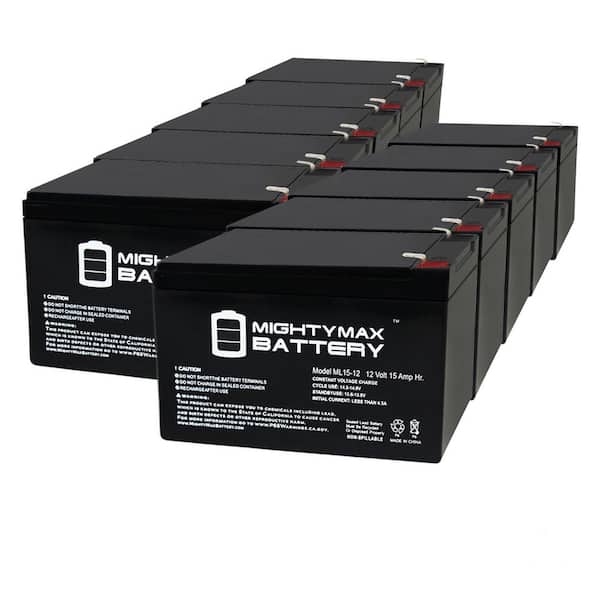 MIGHTY MAX BATTERY 12V 15AH F2 Replacement Battery for Power-Sonic PS12120F2-10 Pack