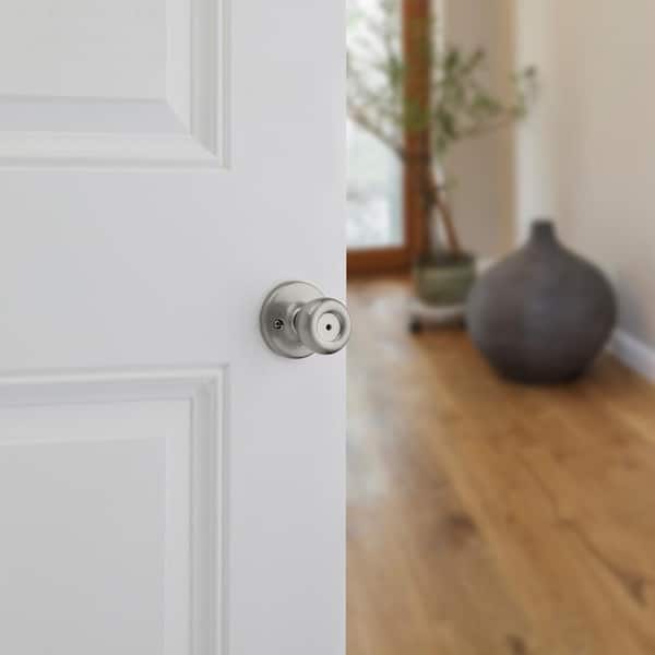 Tylo Satin Nickel Bed/Bath Featuring Microban Antimicrobial Technology Door Knob with Lock