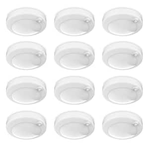 7.5 in. Battery Operated LED White Motion Sensor 25-WH Rechargeable Ceiling Fixture Light, 4000K Cool White (12-Pack)
