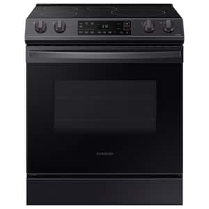 30 in. 6.3 cu. ft. Slide-In Induction Range with Self-Cleaning Oven in Black Stainless Steel