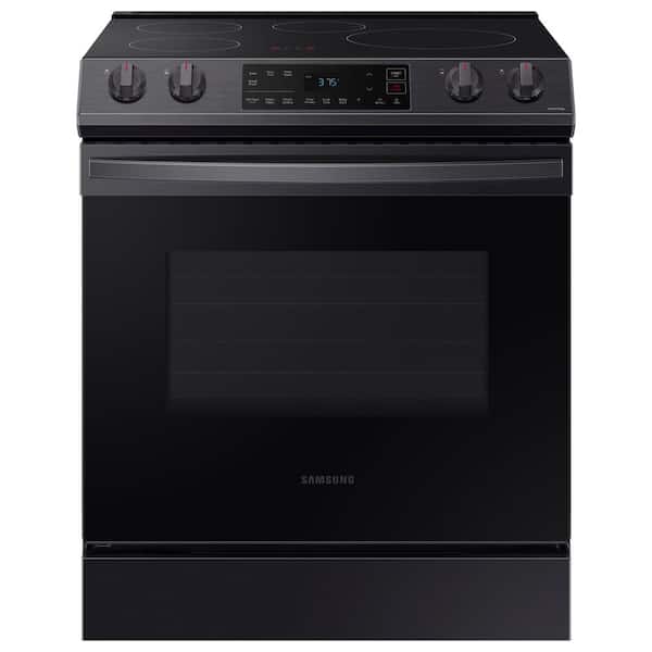Samsung 30 in. 6.3 cu. ft. Slide-In Induction Range with Self-Cleaning Oven in Black Stainless Steel