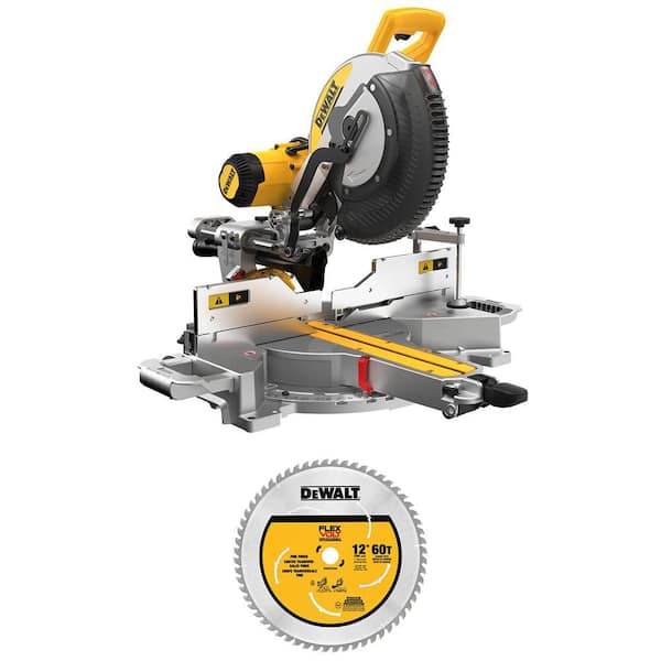 15 Amp Corded 12 in. Double Bevel Sliding Compound Miter Saw w/FLEXVOLT 12 in. 60T Carbide-Tipped Blade Wrench and Clamp