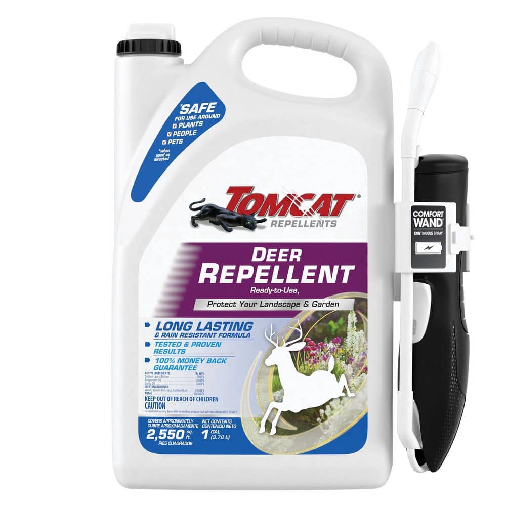TOMCAT Deer Repellent, 1 Gal., Ready-to-Use, Protects Landscapes and Gardens, Contains Essential Oils