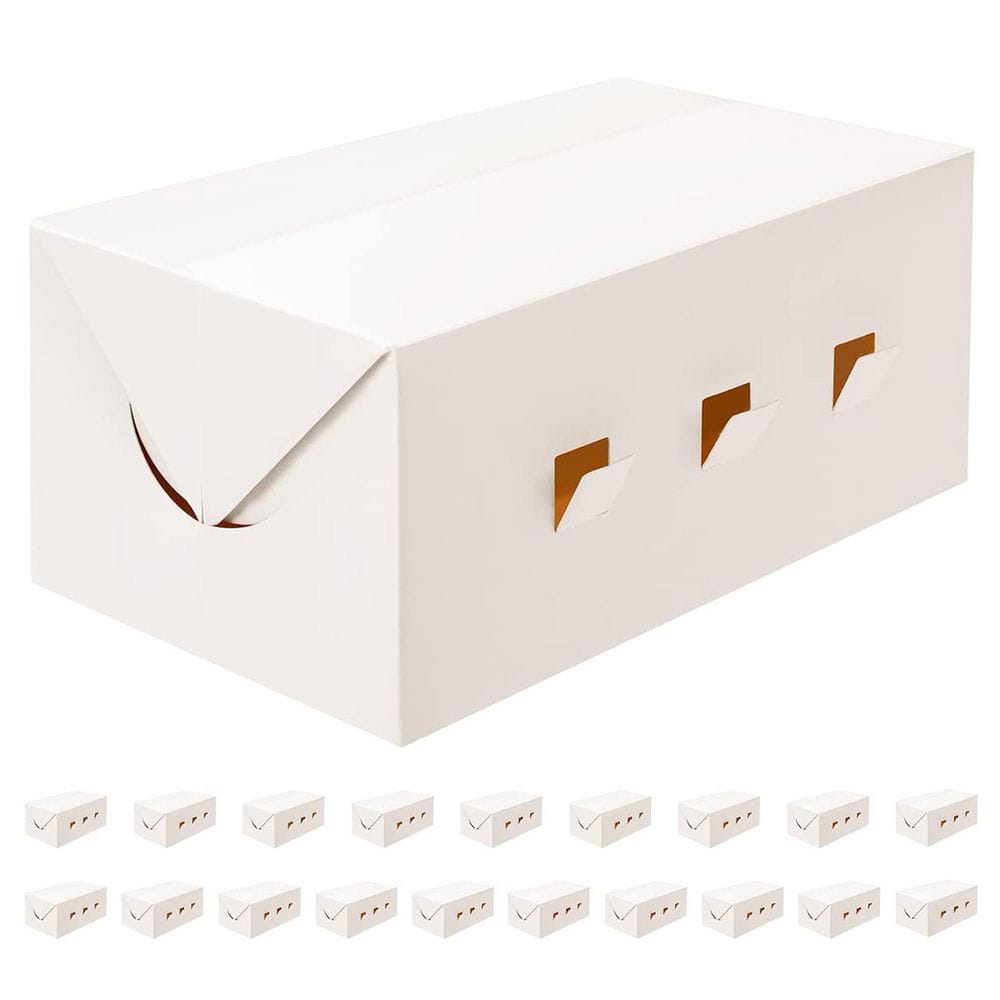 Anqtovp White Cardboard Take Out Food Containers with Lids 20-Pack ...