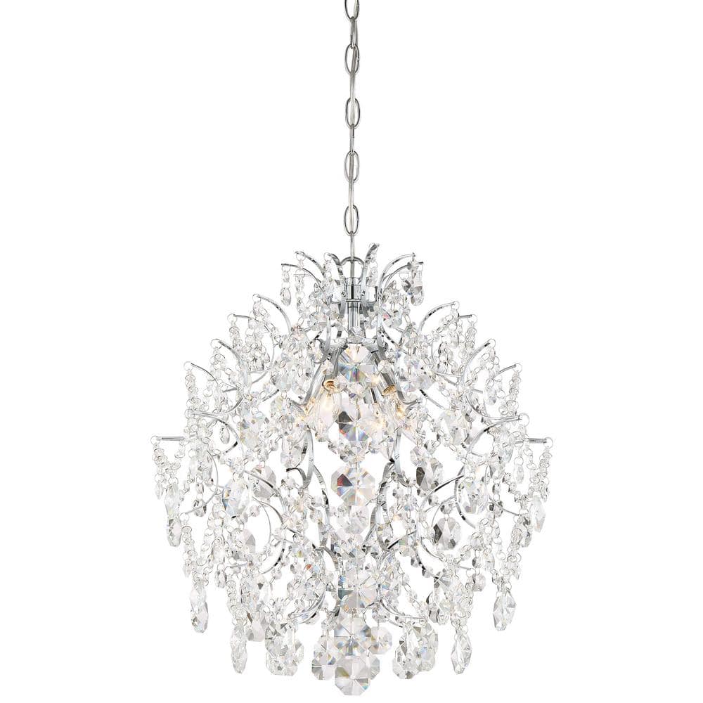 Isabella's Crown Chrome Finish 4-Light Crystal Chandelier