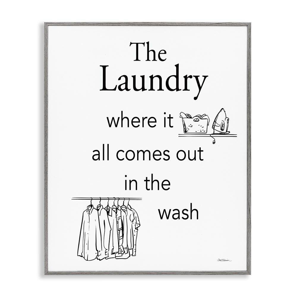 All Comes Out Laundry by Carol Robinson Gray Framed Typography Giclee Art Print 20 in. x 16 in. price history on PriceWatchPro