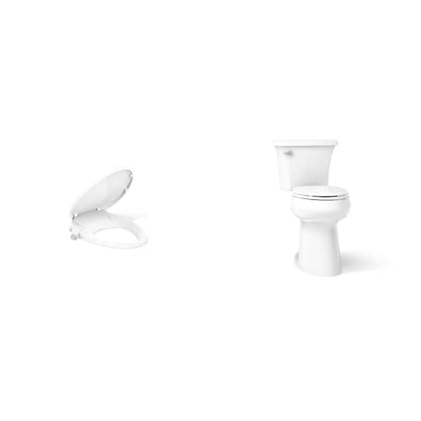Purewash M300 White Bidet Seat 12 in. Rough In Elongated Toilet with Soft Close Seat