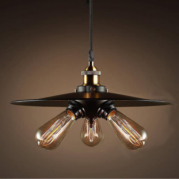 Warehouse of Tiffany Edison Shandi Collection 3-Light Black Indoor Pendant