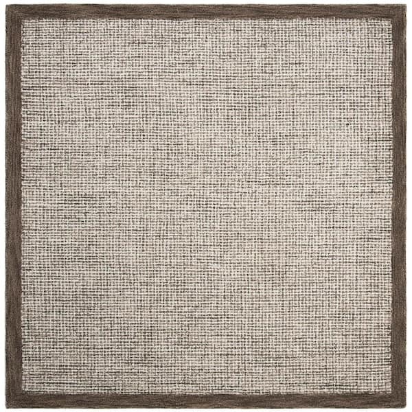 SAFAVIEH Abstract Brown/Ivory 6 ft. x 6 ft. Square Border Area Rug