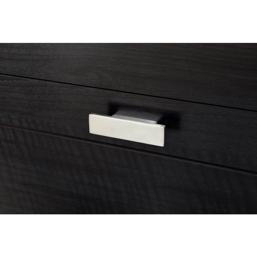 Black Onyx 2-Drawer Nightstand with Open Shelf