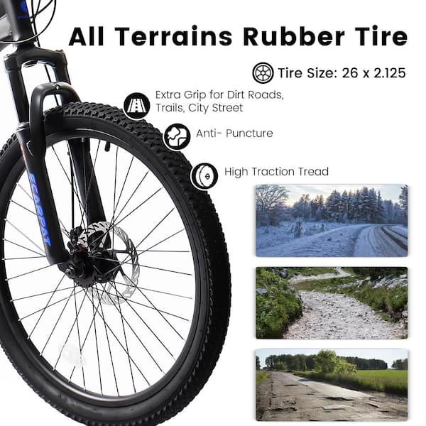 tdf ブラック36 Aukfa 26 Mountain Bike - 21-Speed Full Suspension Trail Bike
