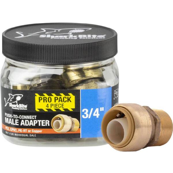 SharkBite 3/4 in. Push-to-Connect x MIP Brass Adapter Fitting Pro Pack (4-Pack)