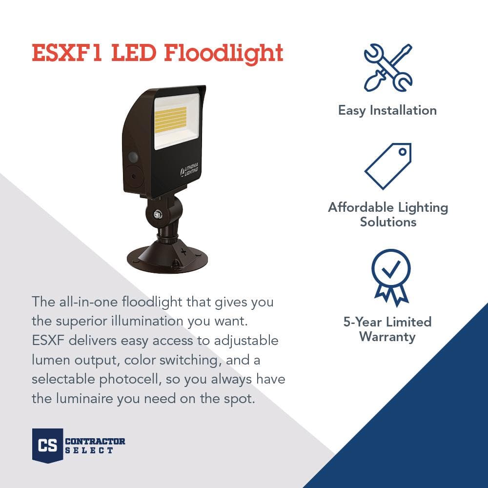 Lithonia Bronze Aluminum LED Floodlight with Adjustable Mount