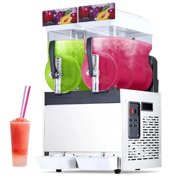 1014 Oz Commercial Slushy Machine, Dual 15L Tanks, Temp Control, Stainless Margarita Maker, Snow Cone Machine