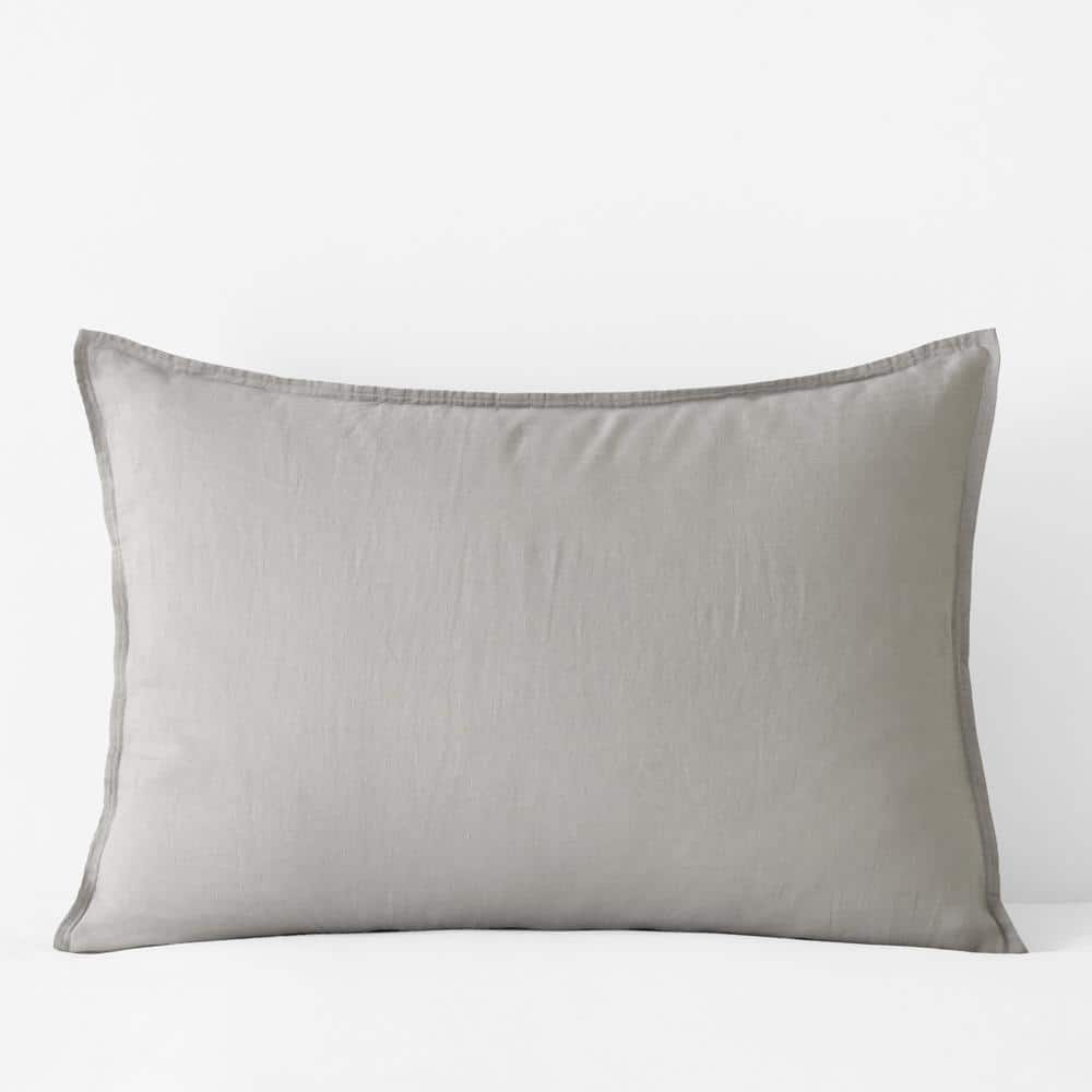 The Company Store Legends Hotel Light Gray Washed Linen Standard Sham