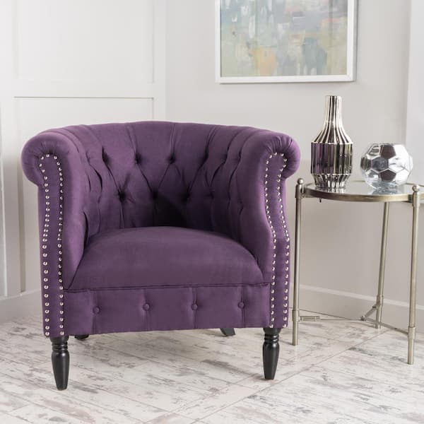 Akira 33 in. Plum Upholstered Polyester Club Chair