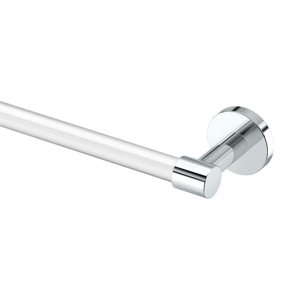 Clarion 18 in. Wall Mounted Towel Bar in Crystal-Clear Acrylic Chrome