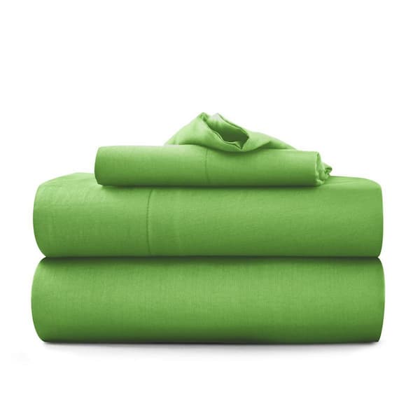 LDC LUX DECOR COLLECTION 3-Piece Sage Solid Color Microfiber and Bamboo Blend Twin XL Sheet Set
