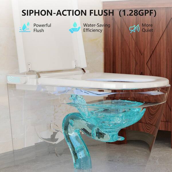 CASAINC Elongated Tankless Smart Bidet Toilet with Voice Control & Nightlight - 1.28 GPF