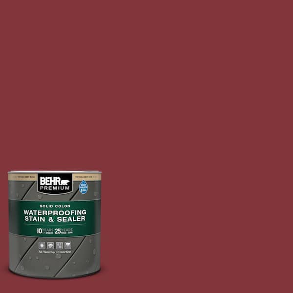 BEHR PREMIUM 1 qt. #S-H-170 Red Brick Solid Color Waterproofing Exterior Wood Stain and Sealer
