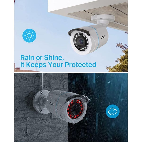 ZOSI H. 265+ 8 Channel DVR Home Security System with 8-Wired 1080p