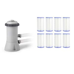 Krystal Clear 530 GPH Easy Set Pool Cartridge Filter Pump Plus 8-Filters