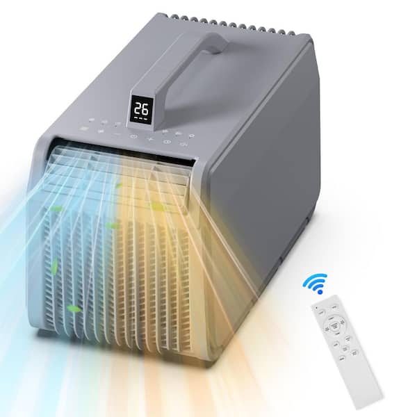 5500 BTU Portable Air Conditioner Cools 200 sq. ft. with Remote, Heat, Dehumidifier for Fishing, Tent, Camping (Gray)