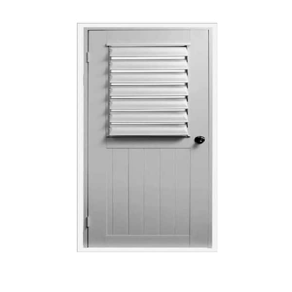 Air Master Windows and Doors 38 in. x 80 in. Titan Flush White Painted Aluminum Left-Hand Outswing Half-Vent Prehung Front Door