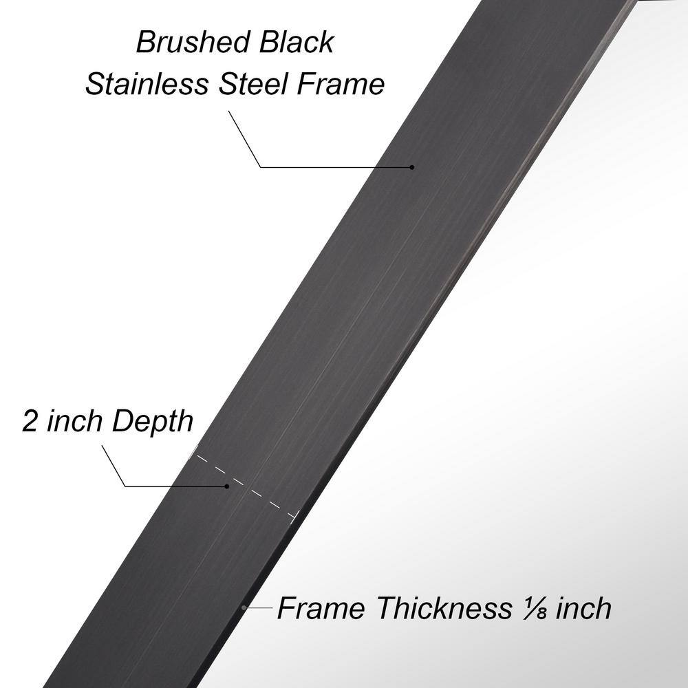 Sleek Rectangular 48" Silver Brushed Stainless Steel Wall Mirror