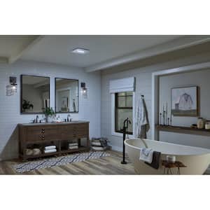 80 CFM Ceiling Bathroom Exhaust Fan with CCT LED Light CleanCover Grille, ENERGY STAR