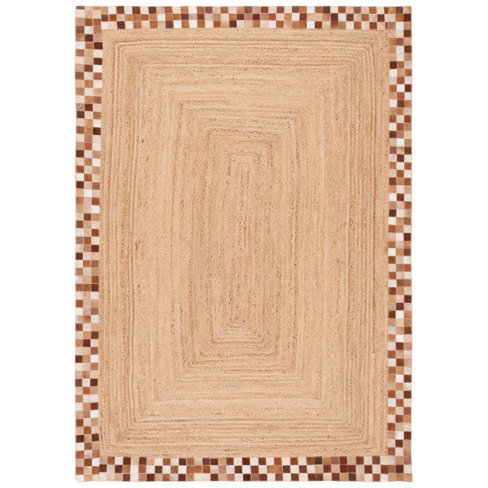 Natural Fiber 5 ft. x 8 ft. Natural/Brown Woven Border Area Rug price history on PriceWatchPro