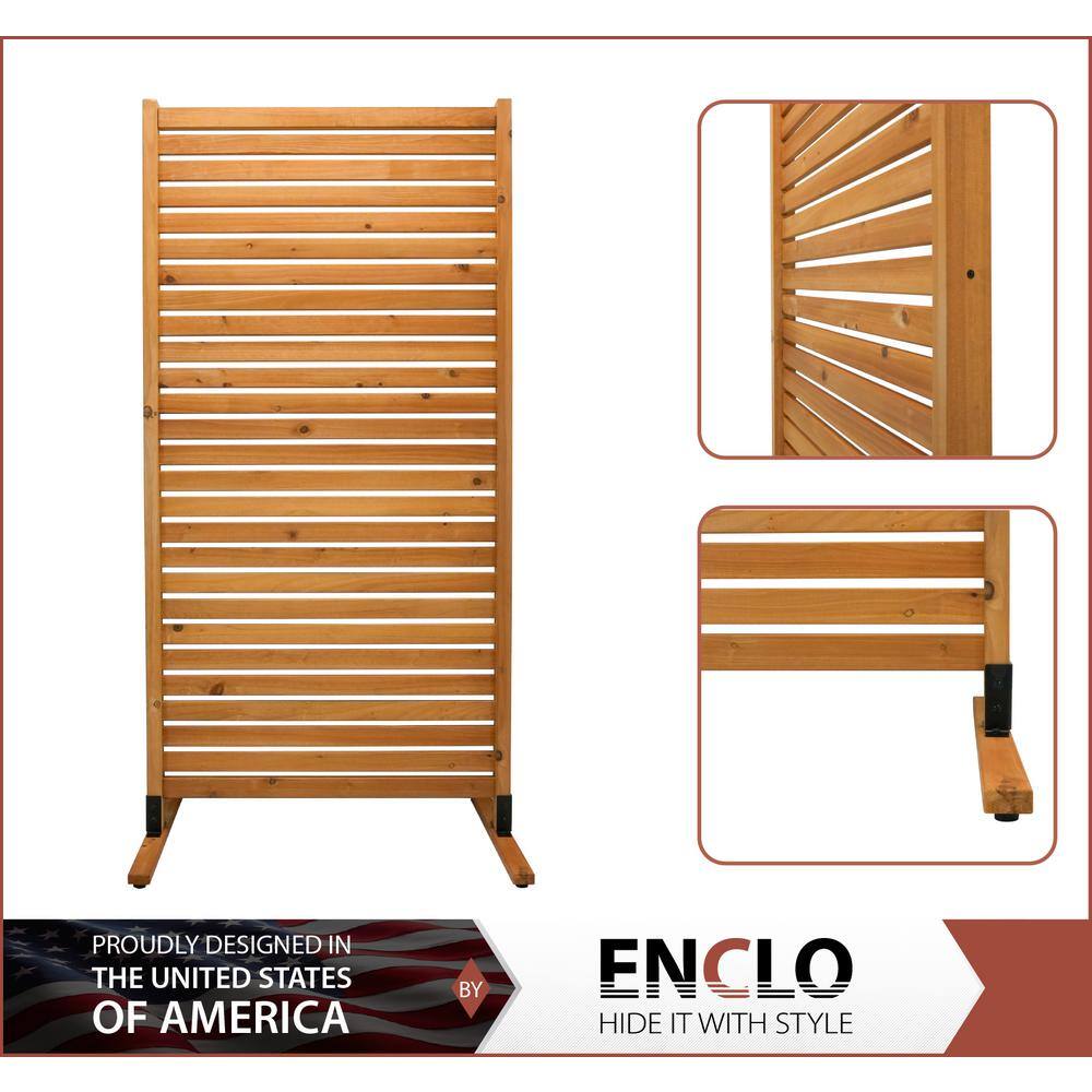 Tiaga 6 ft Freestanding Wood Privacy Screen with Flat Top