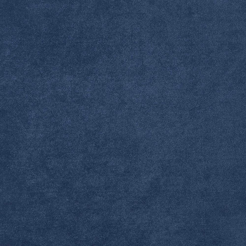 Pacific Blue Velvet Upholstered 2-Drawer Nightstand with Nailhead Trim