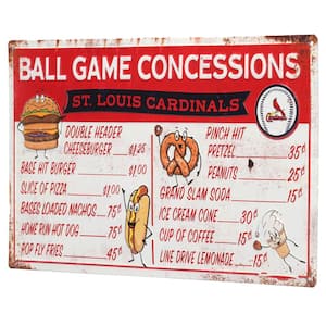 St. Louis Cardinals Ball Game Concessions Metal Sign