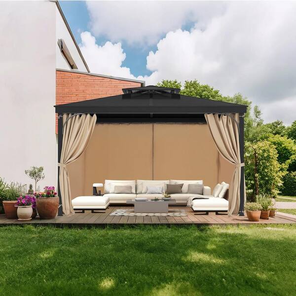 SVOPES Outdoor Waterproof Gazebo Curtains, 12 ft. x 10 ft., Panel