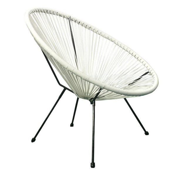 Ejoy Acapulco White Woven Lounge Chair for Indoor and Outdoor