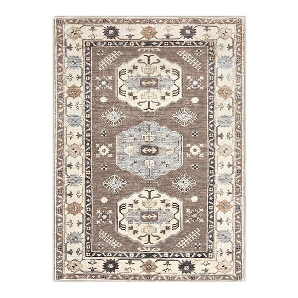 Shary Coffee Brown/Beige Washable Rug 5 ft. x 7 ft. Area Rug