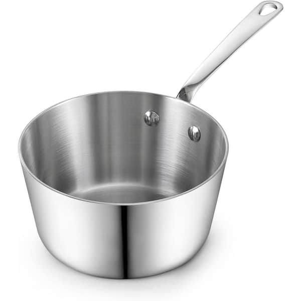 DM 0.57 qt. Multi-Ply Clad Stainless Steel Butter Warmer Coffee Pot Milk Warmer Chocolate Melting Small Saucepan