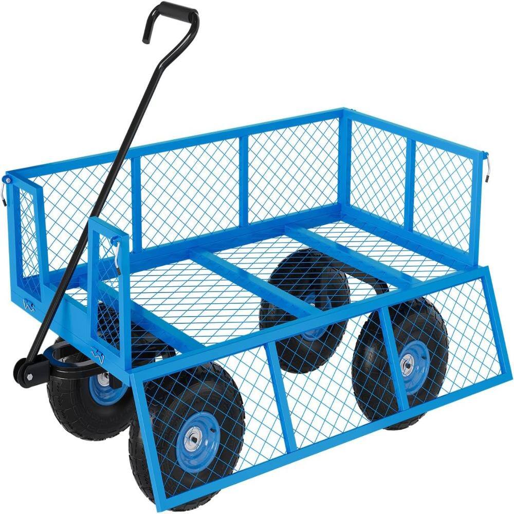 Garden Cart Utility Wagon Heavy Duty Steel, 500 LBS Capacity Pull-Behind Yard Wagon with Removable Sides & Swivel Handle price history on PriceWatchPro