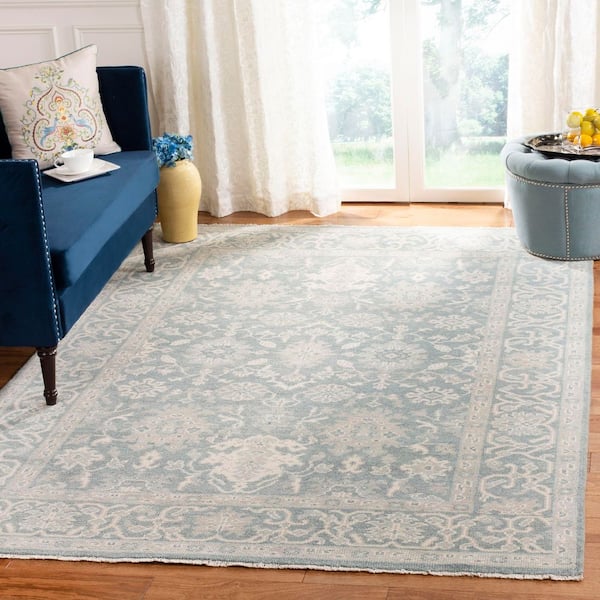 Oushak 6 ft. x 9 ft. Blue Oriental Area Rug
