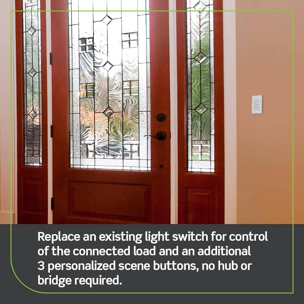 White Wi-Fi Smart Scene Controller Switch with Voice Control