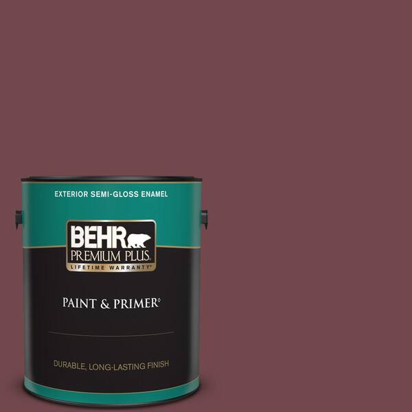 BEHR PREMIUM PLUS 1 gal. #PPF-50 Fired Brick Semi-Gloss Enamel Exterior Paint & Primer